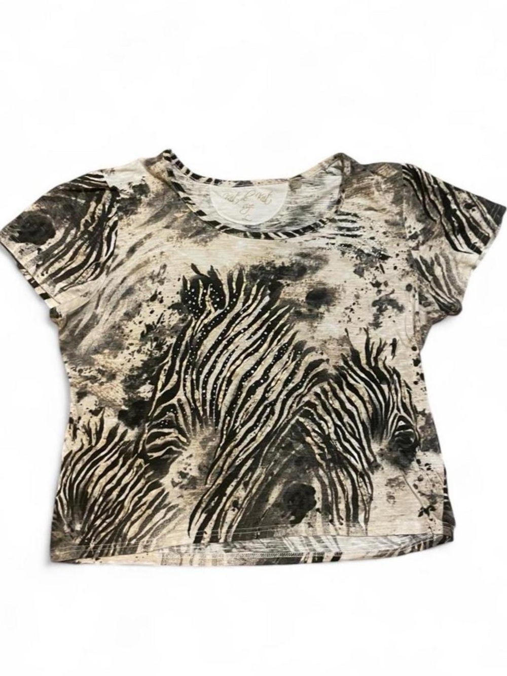 Knit de Knit Cream and Black Zebra Print Top